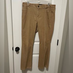 Talbots Size 14 Petite Caramel Colored Corduroy Pants
